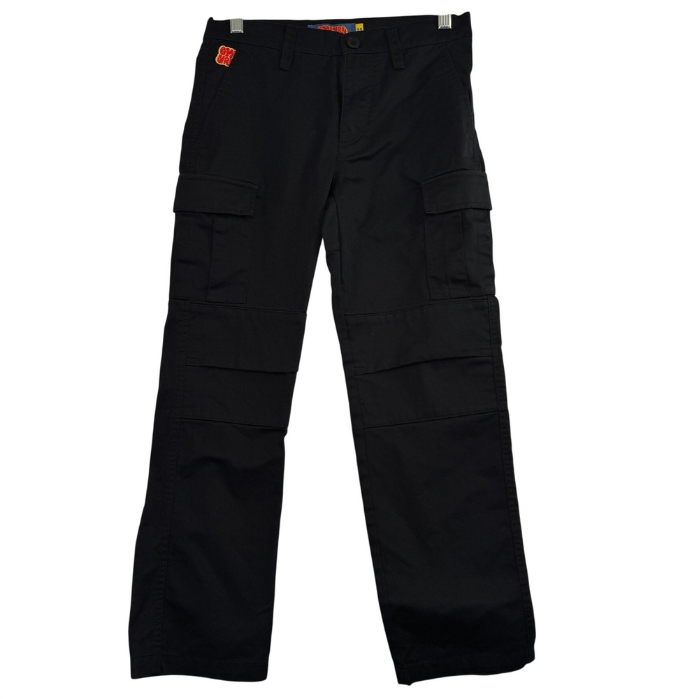 Empyre Mens Black Cargo Pants Straight Leg Twill Utility Trousers Size 25
